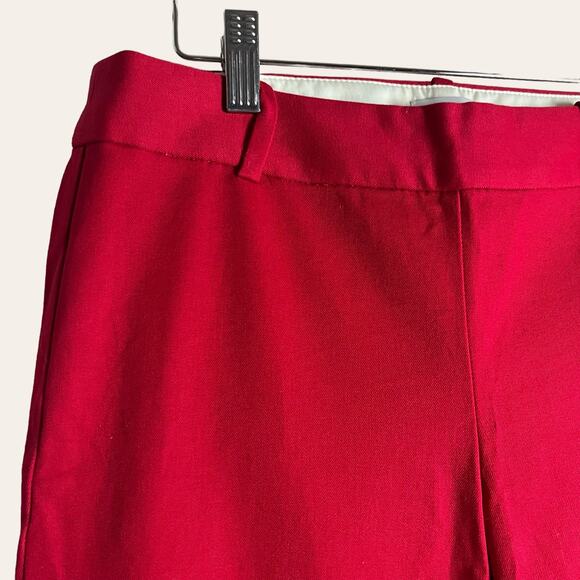 J.Crew Winnie Crimson Red Scalloped Hem Ankle Trouser Pants Size 2 - Picture 4 of 10